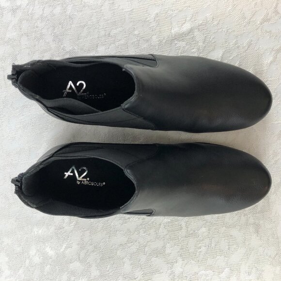 A2 By Aerosoles Black Wedge-Heel Ankle Boots with Zipper Back Size 5½M NIB - Picture 6 of 15